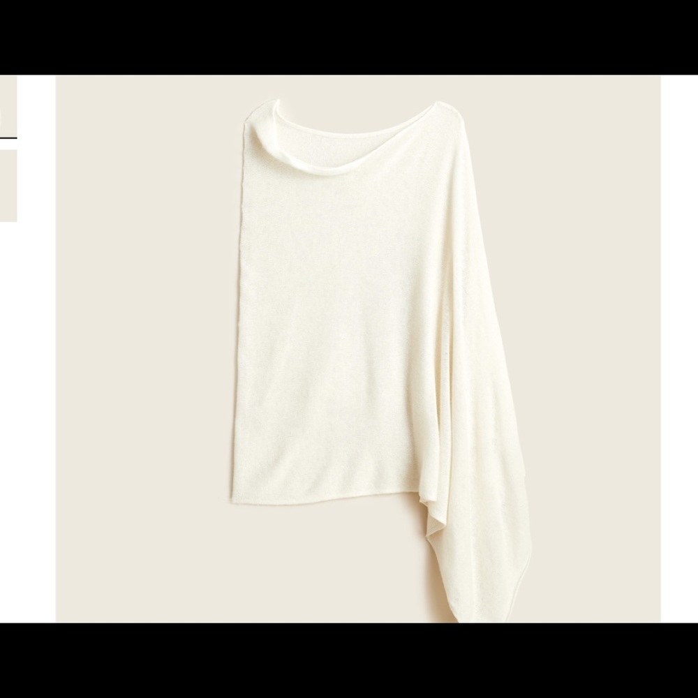 J Crew ivory cashmere asymmetrical cape/poncho